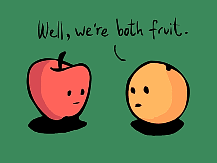compare apples and oranges